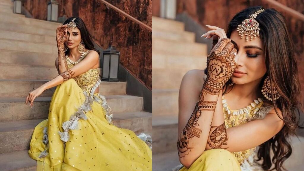 You can also try Mouni Roy's stylish lehenga in your Mehndi, know what is  its cost?